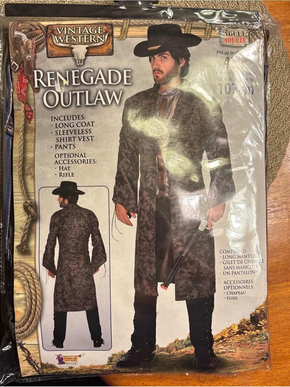 Vintage Western Renegade Outlaw Long Coat - Black/Brown Size 42”.